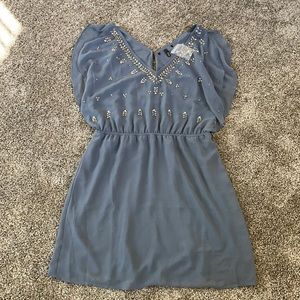 NWT grey blue colored sequin dress size large l